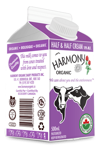 Harmony Organic - Organic 10% Half and Half Cream, 500ml
