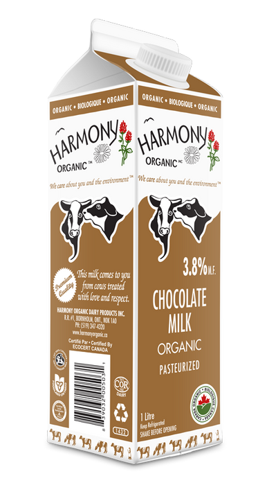 Harmony Organic - Organic 3.8% Chocolate Milk, 1L