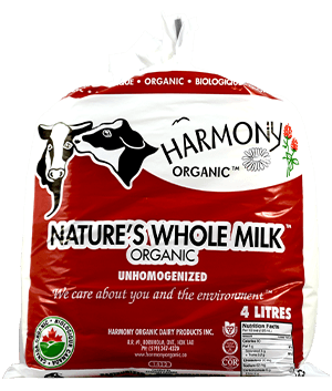 Harmony Organic - Organic Unhomogenized Whole Milk, 4L