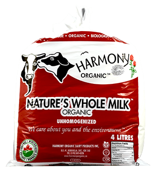 Harmony Organic - Organic Unhomogenized Whole Milk, 4L