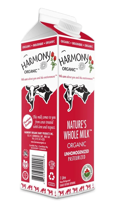 Harmony Organic - Whole Milk Organic Unhomogenized, 1L