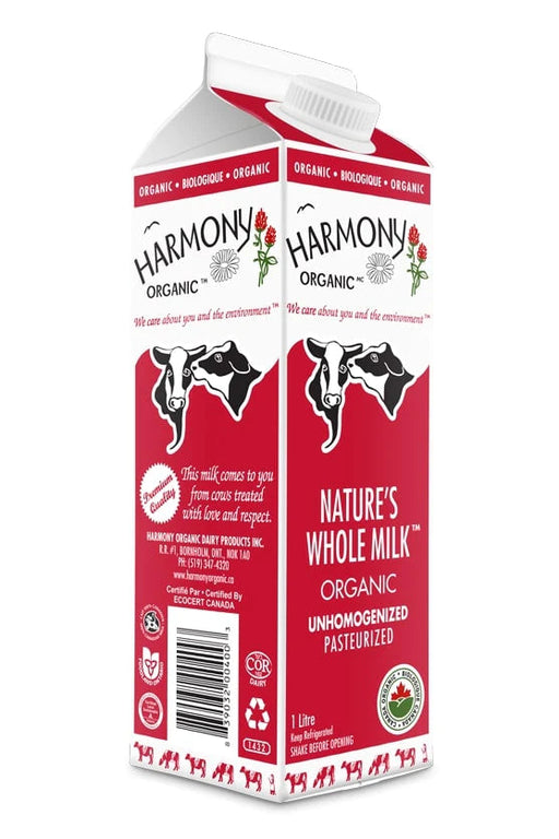 Harmony Organic - Whole Milk Organic Unhomogenized, 1L