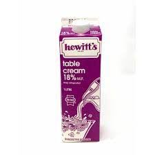 Hewitt's Dairy - 18% Table Cream, 1L