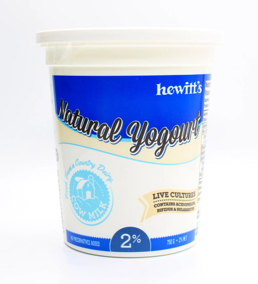 Hewitt's Dairy - Plain 2% Milk Yogurt, 750g