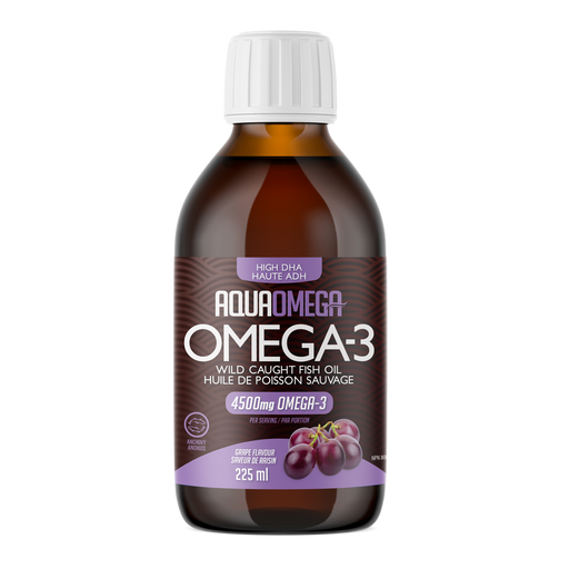 AquaOmega - High DHA Omega-3, Grape Flavour, 225ml
