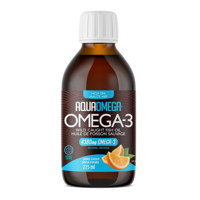 AquaOmega - High EPA Omega-3, Orange Flavour, 225ml