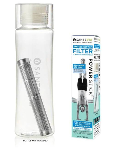 Santevia Stainless Steel Water Aqua Bottle with Power Stick Water Bottle  Filter