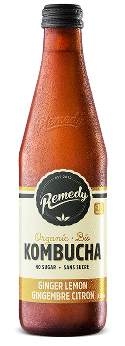 Remedy Drinks - Kombucha, Organic Ginger Lemon, 330ml