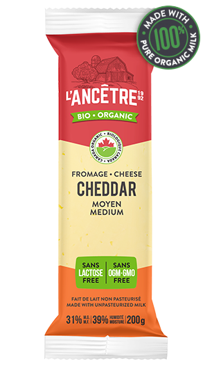 L'Ancetre - Organic Medium Cheddar Unpasteurized, 200g