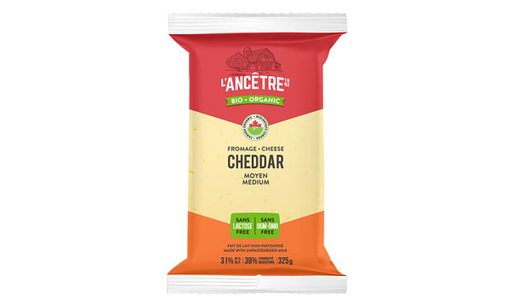 L'Ancetre - Organic Medium Cheddar Unpasteurized, 325g
