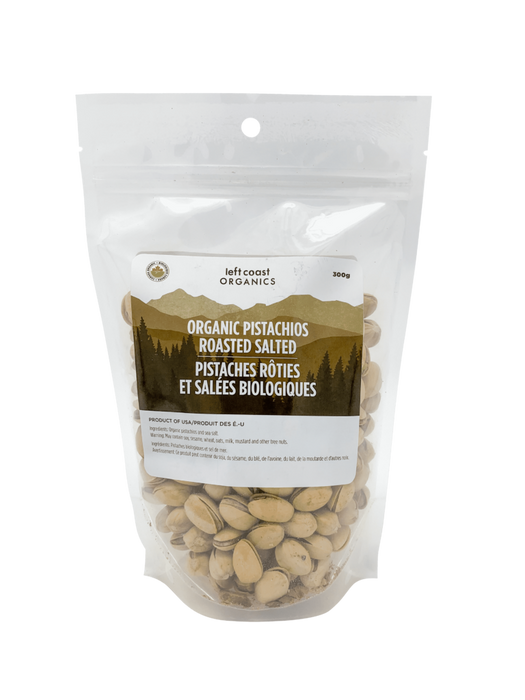 Left Coast Organics - Organic Pistachios, Roasted and Salted, 300g