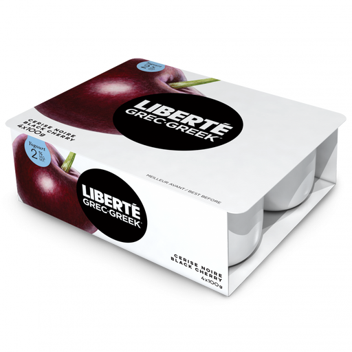 Liberté - Greek Yogurt Black Cherry 2%, 4x100g