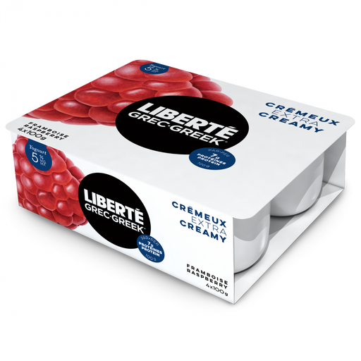 Liberté - Raspberry Greek Yogurt 5%, 4x100g