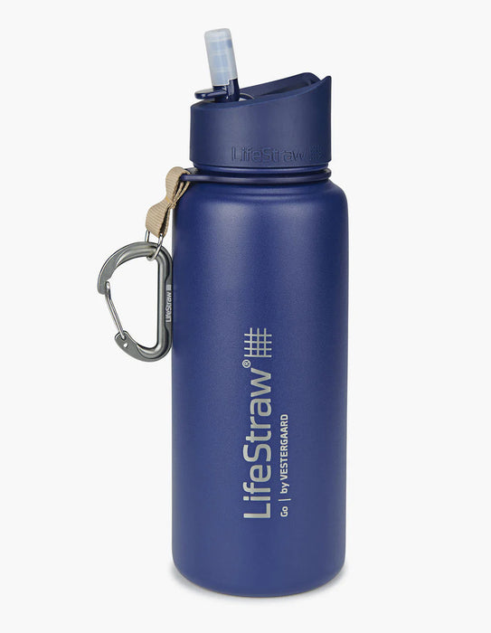 LifeStraw - Go Water Stainless Steel Filter Bottle - Harbour Blue, 710ml