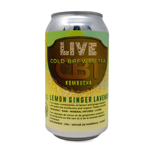 Live Kombucha - Lemon Ginger Lavender Kombucha, 355ml