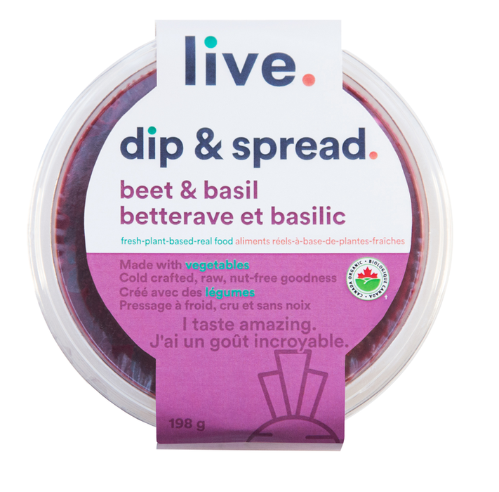 Live Organic Food Products Ltd. - Beet & Basil Dip, 198g