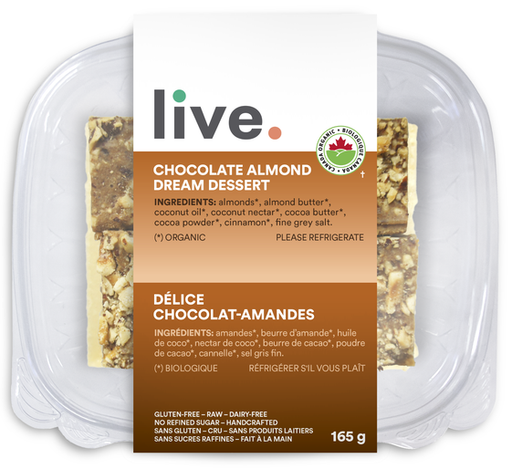 Live Organic Food Products Ltd. - Chocolate Almond Dream Bar, 6 Pieces