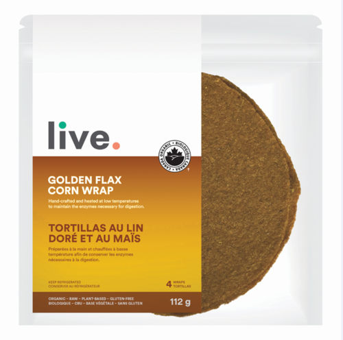 Live Organic Food Products Ltd. - Golden Flax Corn Wrap, 112g