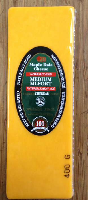 Maple Dale Cheese Co. - Medium Cheddar Cheese, 400g