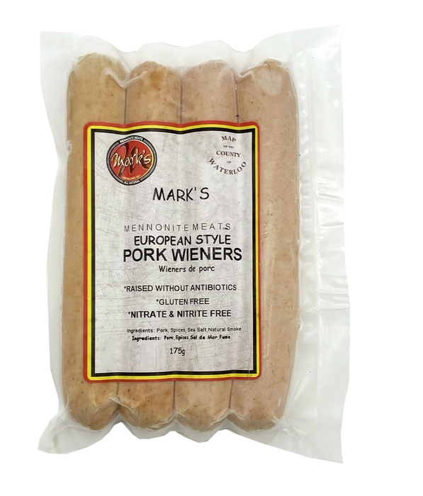 Mark's Mennonite Meats - Nitrate-free Pork Wieners, 250g