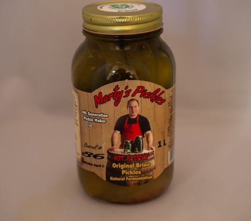 Marty's Pickles - Hot & Spicy Original Brine Pickles, 1L