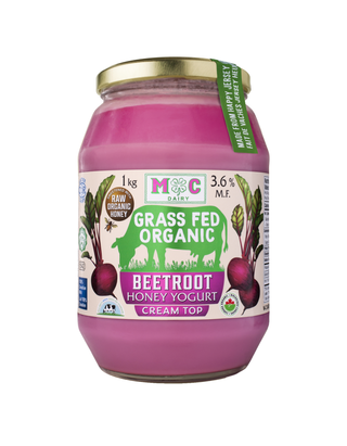 M-C Dairy - Grass Fed Organic Beetroot & Honey Yogurt , 1KG