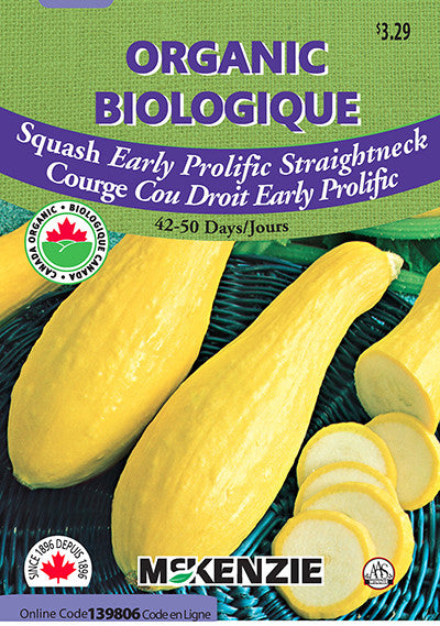 McKenzie Seeds - Organic Squash Early Prolific Straightneck Seeds