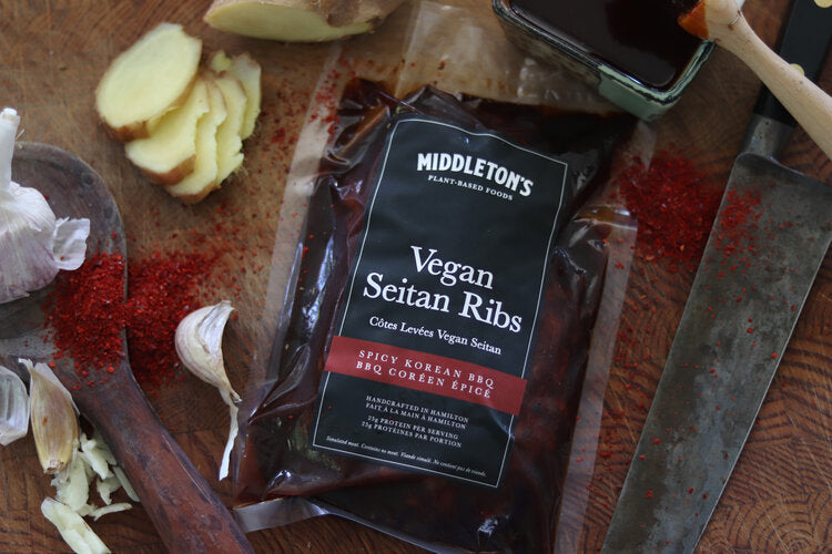 Middleton's Plant Based Foods - Vegan Seitan Ribs Spicy Korean BBQ, 400g