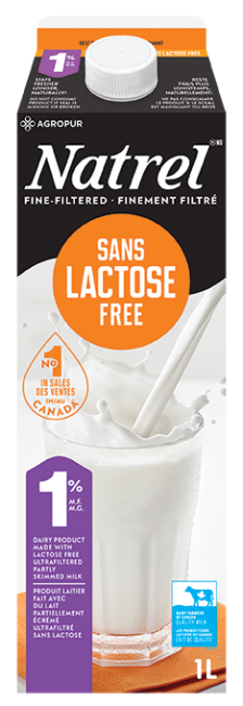 Natrel - Fine Filtered Lactose Free 1% Milk, 1L