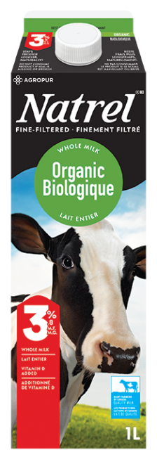Natrel - Organic Fine-Filtered 3.8% Milk, 1L