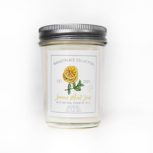 Natura Soylights - Marketplace Jar Soy Candle, Lemon Mint Leaf, 7 oz