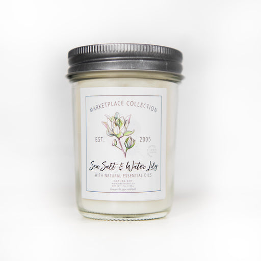Natura Soylights - Marketplace Jar Soy Candle, Sea Salt and Water Lily, 7 oz