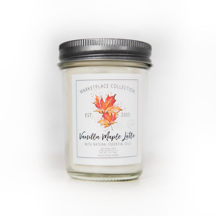 Natura Soylights - Marketplace Jar Soy Candle, Vanilla Maple Latte, 7 oz