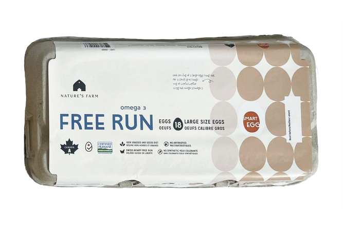 Nature's Farm - Large Organic Free Run Omega 3 Eggs, 18 Eggs