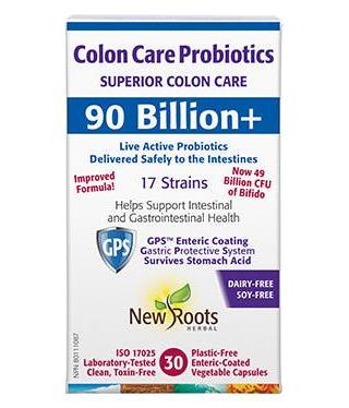 New Roots Herbal - Colon Care Probiotics Superior Colon Care 90 Billion+, 30 Vegetable Capsules