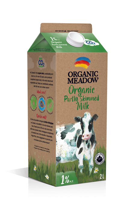 Organic Meadow - Organic 1% Partly Skimmed Milk, 2L