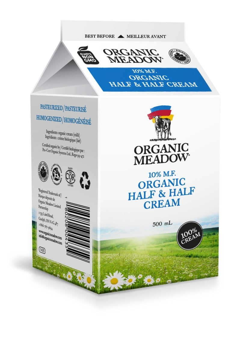 Organic Meadow Organic Half & Half Cream 10 MF, 500 mL — Goodness Me!