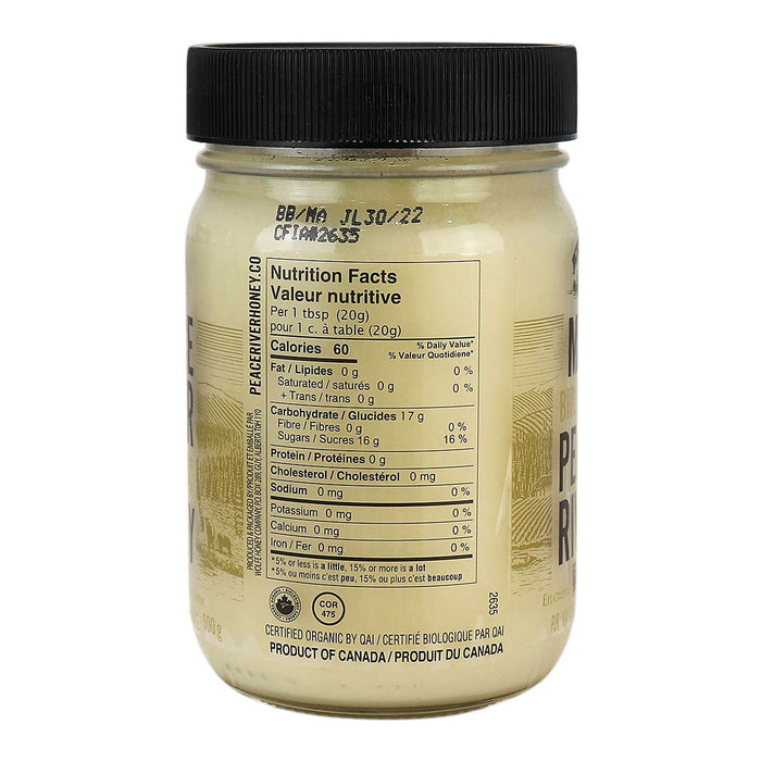 Peace River - Organic Honey, Creamed Unpasteurized, 500g