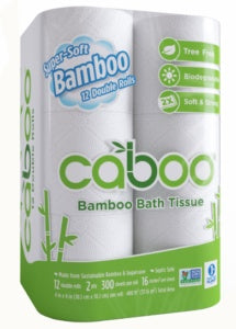 Caboo - Bamboo 2 Ply Toilet Paper, 12 Rolls