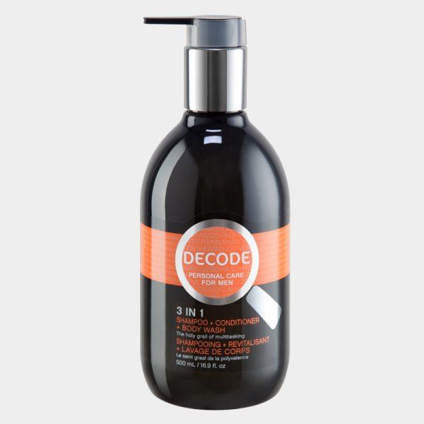Decode - 3 in 1, Shampoo + Conditioner + Body Wash, 500ml
