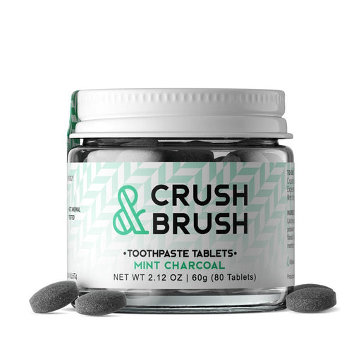 Nelson Naturals - Crush & Brush Toothpaste Tablets, Mint Charcoal, 60g