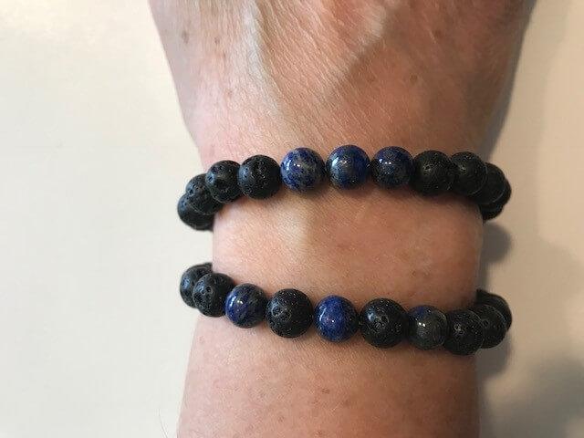 The Nirvana Corporation - Lava Bead Bracelet, Lapis Lazuli, Medium