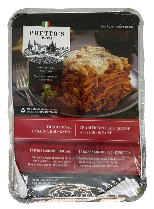 Pretto's Pasta - Traditional Lasagna Bolognese, 750g