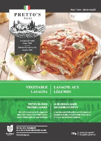 Pretto's Pasta - Vegetable Lasagna, 750g