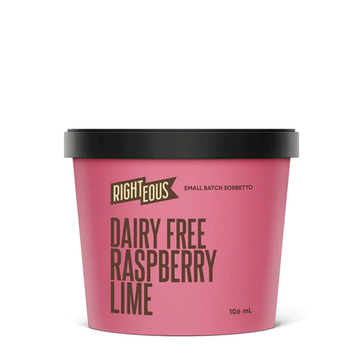 Righteous - Dairy Free Raspberry Lime Sorbetto, 106ml