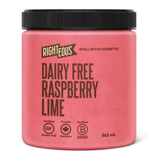 Righteous - Dairy Free Raspberry Lime Sorbetto, 562ml