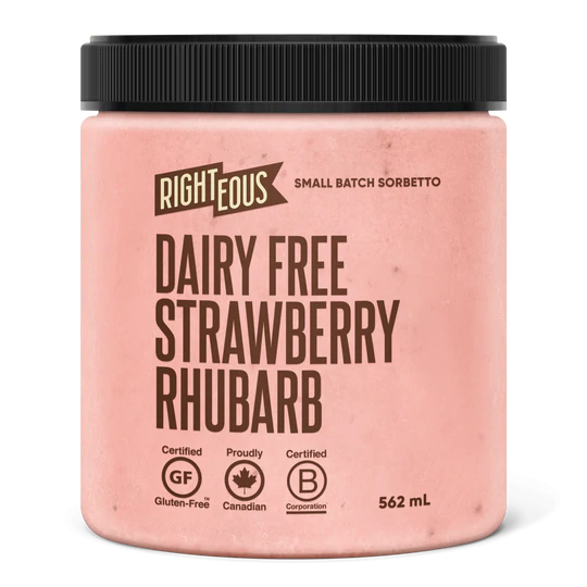 Righteous - Dairy Free Strawberry Rhubarb Sorbetto, 562ml