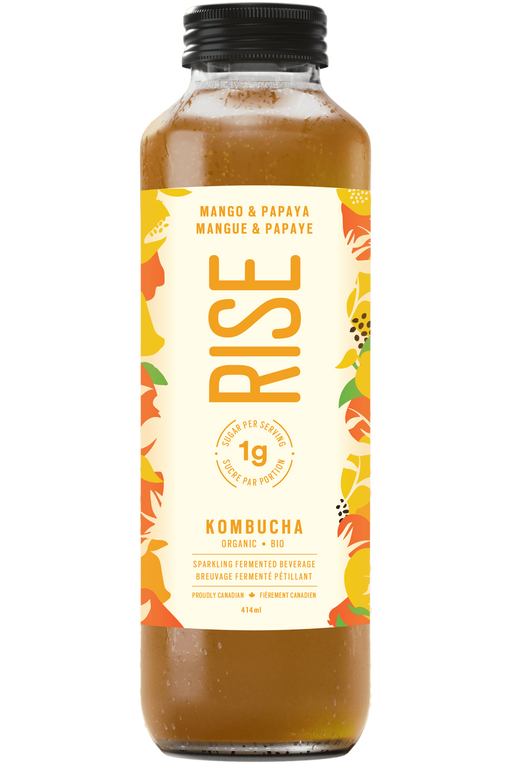 Rise Kombucha - Low Sugar Mango & Papaya, 414ml