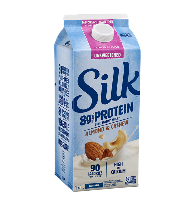 Silk - Unsweetened Original Almond & Cashew Protein Beverage, 1.72L