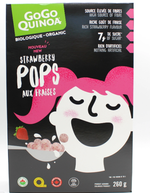 Gogo Quinoa - Organic Quinoa Strawberry Pops Cereal, 285 g